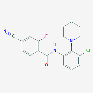 molecular formula C19H17ClFN3O B4165157 N-[3-chloro-2-(1-piperidinyl)phenyl]-4-cyano-2-fluorobenzamide 