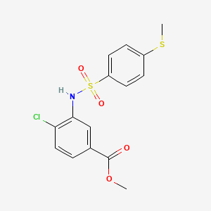 molecular formula C15H14ClNO4S2 B4165163 methyl 4-chloro-3-({[4-(methylthio)phenyl]sulfonyl}amino)benzoate 