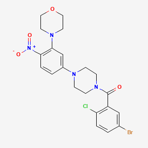 molecular formula C21H22BrClN4O4 B4165185 4-{5-[4-(5-bromo-2-chlorobenzoyl)-1-piperazinyl]-2-nitrophenyl}morpholine 