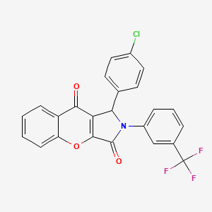molecular formula C24H13ClF3NO3 B4165199 1-(4-chlorophenyl)-2-[3-(trifluoromethyl)phenyl]-1,2-dihydrochromeno[2,3-c]pyrrole-3,9-dione 