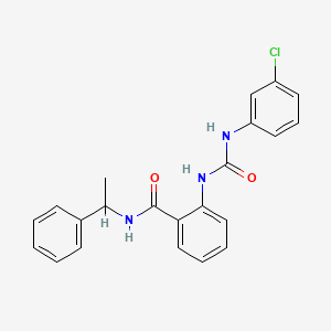 molecular formula C22H20ClN3O2 B4165207 2-({[(3-chlorophenyl)amino]carbonyl}amino)-N-(1-phenylethyl)benzamide 