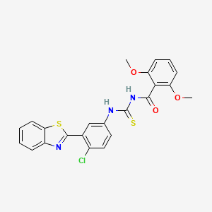 molecular formula C23H18ClN3O3S2 B4165230 N-({[3-(1,3-benzothiazol-2-yl)-4-chlorophenyl]amino}carbonothioyl)-2,6-dimethoxybenzamide 