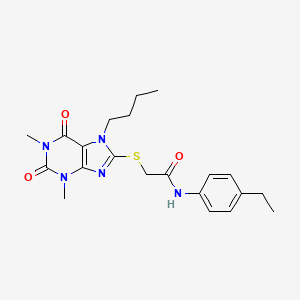 2-[(7-butyl-1,3-dimethyl-2,6-dioxo-2,3,6,7-tetrahydro-1H-purin-8-yl)thio]-N-(4-ethylphenyl)acetamide