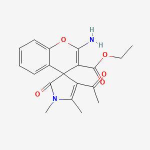 ethyl 4'-acetyl-2-amino-1',5'-dimethyl-2'-oxo-1',2'-dihydrospiro[chromene-4,3'-pyrrole]-3-carboxylate