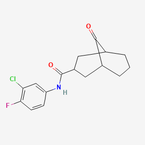 molecular formula C16H17ClFNO2 B4165268 N-(3-chloro-4-fluorophenyl)-9-oxobicyclo[3.3.1]nonane-3-carboxamide 