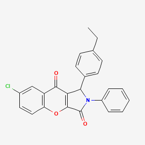 molecular formula C25H18ClNO3 B4165297 7-chloro-1-(4-ethylphenyl)-2-phenyl-1,2-dihydrochromeno[2,3-c]pyrrole-3,9-dione 