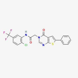 molecular formula C21H13ClF3N3O2S B4165325 N-[2-chloro-5-(trifluoromethyl)phenyl]-2-(4-oxo-6-phenylthieno[2,3-d]pyrimidin-3(4H)-yl)acetamide 