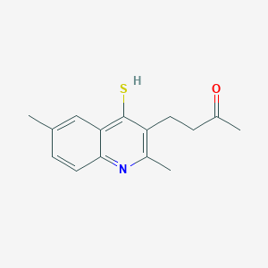 molecular formula C15H17NOS B416533 4-(2,6-Dimethyl-4-sulfanyl-3-quinolyl)butan-2-one CAS No. 5687-27-4