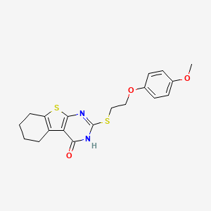 molecular formula C19H20N2O3S2 B4165343 2-{[2-(4-methoxyphenoxy)ethyl]thio}-5,6,7,8-tetrahydro[1]benzothieno[2,3-d]pyrimidin-4(3H)-one 