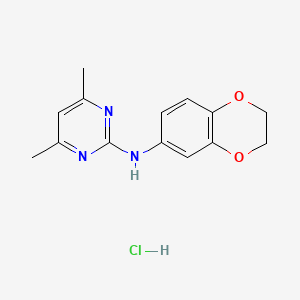 molecular formula C14H16ClN3O2 B4165344 N-(2,3-dihydro-1,4-benzodioxin-6-yl)-4,6-dimethyl-2-pyrimidinamine hydrochloride 