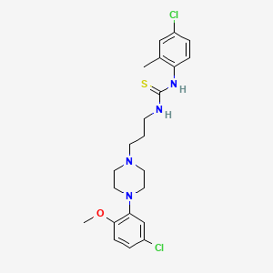 molecular formula C22H28Cl2N4OS B4165366 N-{3-[4-(5-chloro-2-methoxyphenyl)-1-piperazinyl]propyl}-N'-(4-chloro-2-methylphenyl)thiourea 