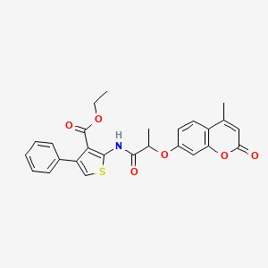 ethyl 2-({2-[(4-methyl-2-oxo-2H-chromen-7-yl)oxy]propanoyl}amino)-4-phenyl-3-thiophenecarboxylate