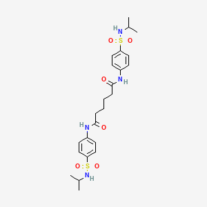 molecular formula C24H34N4O6S2 B4165394 N,N'-bis{4-[(isopropylamino)sulfonyl]phenyl}hexanediamide 
