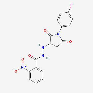 molecular formula C17H13FN4O5 B4165401 N'-[1-(4-fluorophenyl)-2,5-dioxo-3-pyrrolidinyl]-2-nitrobenzohydrazide 