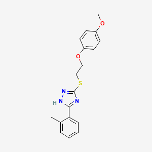 molecular formula C18H19N3O2S B4165405 3-{[2-(4-methoxyphenoxy)ethyl]thio}-5-(2-methylphenyl)-4H-1,2,4-triazole 