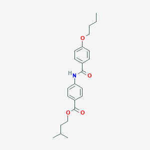 molecular formula C23H29NO4 B416543 Isopentyl 4-[(4-butoxybenzoyl)amino]benzoate 