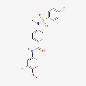 molecular formula C21H18Cl2N2O4S B4165435 N-(3-chloro-4-methoxyphenyl)-4-[[(4-chlorophenyl)sulfonyl](methyl)amino]benzamide 