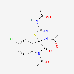 molecular formula C15H13ClN4O4S B4165437 N-(1,3'-diacetyl-5-chloro-2-oxo-1,2-dihydro-3'H-spiro[indole-3,2'-[1,3,4]thiadiazol]-5'-yl)acetamide 