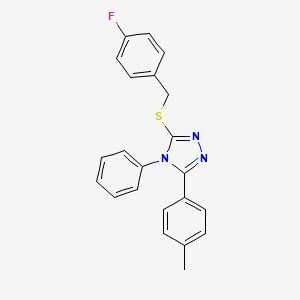 molecular formula C22H18FN3S B4165438 3-[(4-fluorobenzyl)thio]-5-(4-methylphenyl)-4-phenyl-4H-1,2,4-triazole 