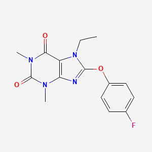 molecular formula C15H15FN4O3 B4165439 7-ethyl-8-(4-fluorophenoxy)-1,3-dimethyl-3,7-dihydro-1H-purine-2,6-dione 