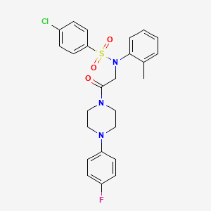 4-chloro-N-{2-[4-(4-fluorophenyl)-1-piperazinyl]-2-oxoethyl}-N-(2-methylphenyl)benzenesulfonamide