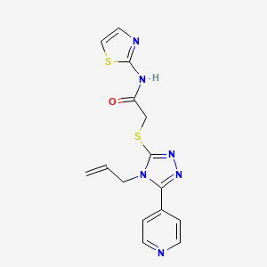 molecular formula C15H14N6OS2 B4165448 2-{[4-allyl-5-(4-pyridinyl)-4H-1,2,4-triazol-3-yl]thio}-N-1,3-thiazol-2-ylacetamide 