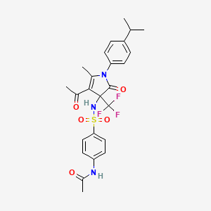 N-[4-({[4-acetyl-1-(4-isopropylphenyl)-5-methyl-2-oxo-3-(trifluoromethyl)-2,3-dihydro-1H-pyrrol-3-yl]amino}sulfonyl)phenyl]acetamide