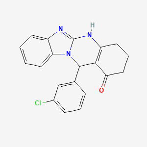 molecular formula C20H16ClN3O B4165460 12-(3-chlorophenyl)-3,4,5,12-tetrahydrobenzimidazo[2,1-b]quinazolin-1(2H)-one 