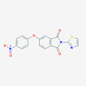 molecular formula C17H9N3O5S B416548 5-(4-Nitro-phenoxy)-2-thiazol-2-yl-isoindole-1,3-dione 