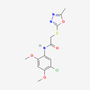 molecular formula C13H14ClN3O4S B4165494 N-(5-chloro-2,4-dimethoxyphenyl)-2-[(5-methyl-1,3,4-oxadiazol-2-yl)thio]acetamide 