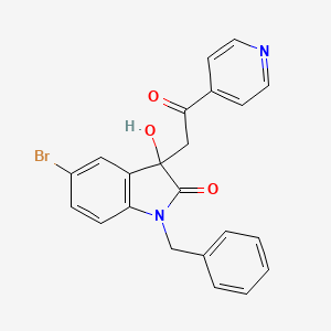 molecular formula C22H17BrN2O3 B4165498 1-benzyl-5-bromo-3-hydroxy-3-[2-oxo-2-(4-pyridinyl)ethyl]-1,3-dihydro-2H-indol-2-one 