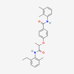 molecular formula C27H30N2O3 B4165514 N-(2,3-dimethylphenyl)-4-{2-[(2-ethyl-6-methylphenyl)amino]-1-methyl-2-oxoethoxy}benzamide 