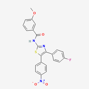 molecular formula C23H16FN3O4S B4165528 N-[4-(4-fluorophenyl)-5-(4-nitrophenyl)-1,3-thiazol-2-yl]-3-methoxybenzamide 