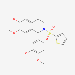 molecular formula C23H25NO6S2 B4165536 1-(3,4-dimethoxyphenyl)-6,7-dimethoxy-2-(2-thienylsulfonyl)-1,2,3,4-tetrahydroisoquinoline 