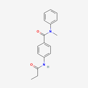 molecular formula C17H18N2O2 B4165548 N-methyl-N-phenyl-4-(propionylamino)benzamide 