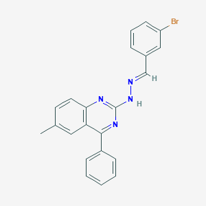 molecular formula C22H17BrN4 B416557 N-(3-Bromo-benzylidene)-N'-(6-methyl-4-phenyl-quinazolin-2-yl)-hydrazine 
