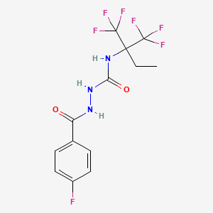 molecular formula C13H12F7N3O2 B4165571 N-[1,1-bis(trifluoromethyl)propyl]-2-(4-fluorobenzoyl)hydrazinecarboxamide 