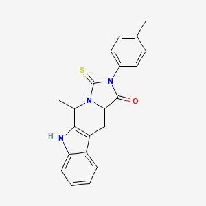 molecular formula C21H19N3OS B4165572 5-methyl-2-(4-methylphenyl)-3-thioxo-2,3,5,6,11,11a-hexahydro-1H-imidazo[1',5':1,6]pyrido[3,4-b]indol-1-one 
