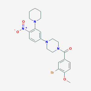 1-(3-bromo-4-methoxybenzoyl)-4-[4-nitro-3-(1-piperidinyl)phenyl]piperazine