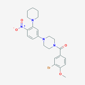 molecular formula C23H27BrN4O4 B4165580 1-(3-bromo-4-methoxybenzoyl)-4-[4-nitro-3-(1-piperidinyl)phenyl]piperazine 