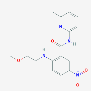 molecular formula C16H18N4O4 B4165585 2-[(2-methoxyethyl)amino]-N-(6-methyl-2-pyridinyl)-5-nitrobenzamide 