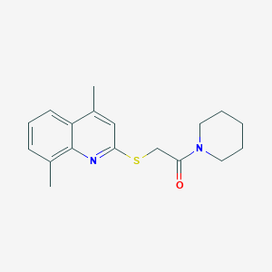 4,8-dimethyl-2-{[2-oxo-2-(1-piperidinyl)ethyl]thio}quinoline