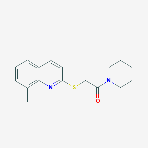 molecular formula C18H22N2OS B4165586 4,8-dimethyl-2-{[2-oxo-2-(1-piperidinyl)ethyl]thio}quinoline 