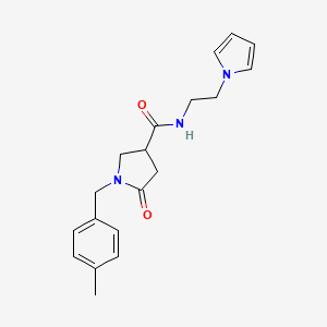 molecular formula C19H23N3O2 B4165620 1-(4-methylbenzyl)-5-oxo-N-[2-(1H-pyrrol-1-yl)ethyl]pyrrolidine-3-carboxamide 