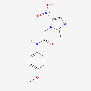 molecular formula C13H14N4O4 B4165633 N-(4-methoxyphenyl)-2-(2-methyl-5-nitro-1H-imidazol-1-yl)acetamide 