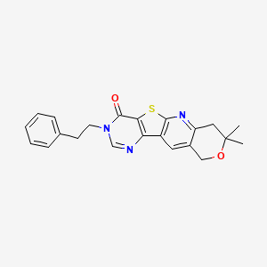 8,8-dimethyl-3-(2-phenylethyl)-7,10-dihydro-8H-pyrano[3'',4'':5',6']pyrido[3',2':4,5]thieno[3,2-d]pyrimidin-4(3H)-one