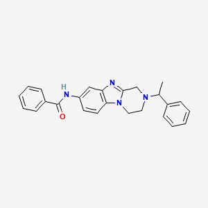 molecular formula C25H24N4O B4165668 N-[2-(1-phenylethyl)-1,2,3,4-tetrahydropyrazino[1,2-a]benzimidazol-8-yl]benzamide 