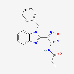 molecular formula C19H17N5O2 B4165671 N-[4-(1-benzyl-1H-benzimidazol-2-yl)-1,2,5-oxadiazol-3-yl]propanamide 