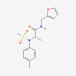 molecular formula C16H20N2O4S B4165690 N~1~-(2-furylmethyl)-N~2~-(4-methylphenyl)-N~2~-(methylsulfonyl)alaninamide 