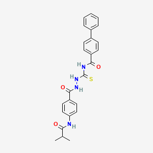 N-({2-[4-(isobutyrylamino)benzoyl]hydrazino}carbonothioyl)-4-biphenylcarboxamide